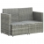 2-osobowa sofa ogrodowa z poduszkami, polirattan, szara