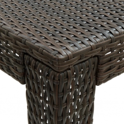 Ogrodowy stolik barowy, brązowy, 140,5x60,5x110,5 cm, rattan PE