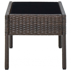 Stolik ogrodowy, brązowy, 75x40x37 cm, rattan PE
