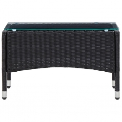 Stolik kawowy, czarny, 60x40x36 cm, rattan PE