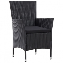 5-cz. zestaw mebli ogrodowych, rattan PE, czarny