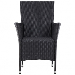 5-cz. zestaw mebli ogrodowych, rattan PE, czarny