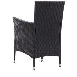 5-cz. zestaw mebli ogrodowych, rattan PE, czarny