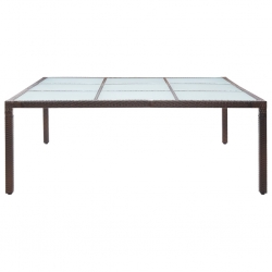 Stół ogrodowy, brązowy, 200x200x74 cm, polirattanowy
