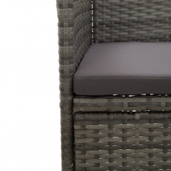 Krzesła ogrodowe, 2 szt., rattan PE, szare
