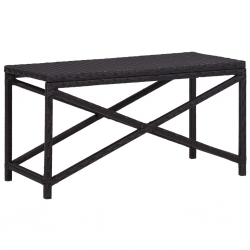 Ławka ogrodowa, 80 cm, polirattan, czarna