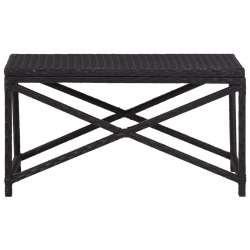 Ławka ogrodowa, 80 cm, polirattan, czarna