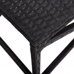 Ławka ogrodowa, 80 cm, polirattan, czarna