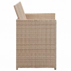 2-osobowa sofa ogrodowa z poduszkami, polirattan, beżowa