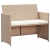 2-osobowa sofa ogrodowa z poduszkami, polirattan, beżowa