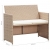 2-osobowa sofa ogrodowa z poduszkami, polirattan, beżowa
