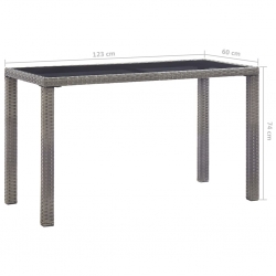 Stół ogrodowy, antracytowy, 123x60x74 cm, polirattan