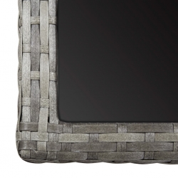 Stół ogrodowy, antracytowy, 110 x 53 x 72 cm, szkło i polirattan