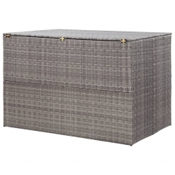 Skrzynia ogrodowa, szara, 150 x 100 x 100 cm, rattan PE