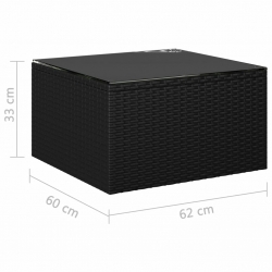 7-cz. zestaw wypoczynkowy do ogrodu, poduszki, rattan PE czarny