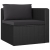 2-częściowa sofa ogrodowa, z poduszkami, polirattan, czarna
