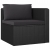 4-częściowa sofa ogrodowa, poduszki, rattan PE, czarna