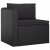 4-częściowa sofa ogrodowa, poduszki, rattan PE, czarna