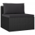4-częściowa sofa ogrodowa, poduszki, rattan PE, czarna