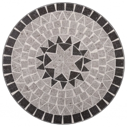 Mozaikowy stolik bistro, szary, 61 cm, ceramiczny