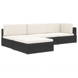 Środkowa sofa z poduszką, 1 szt., polirattan, brązowa