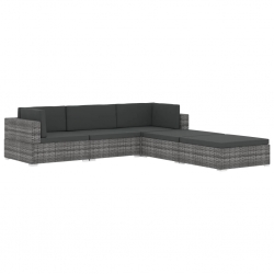 Środkowa sofa z poduszką, 1 szt., polirattan, brązowa