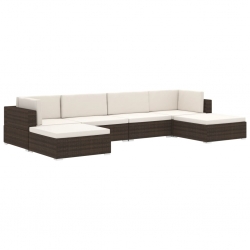 Środkowa sofa z poduszką, 1 szt., polirattan, szara