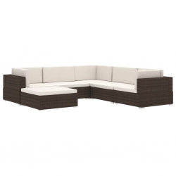 Środkowa sofa z poduszką, 1 szt., polirattan, szara