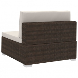3-częściowa sofa do ogrodu, z poduszkami, polirattan, brązowa