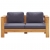 Ławka/sofa ogrodowa z poduszkami, 140 cm, drewno akacji, szara