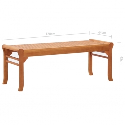 2-osobowa ławka ogrodowa, 120 cm, lite drewno eukaliptusowe