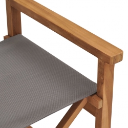 Krzesło reżyserskie, lite drewno tekowe, szare