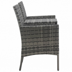 Dwuosobowa sofa ogrodowa ze stolikiem, polirattan, antracyt