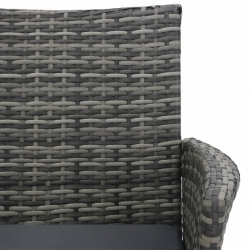 Dwuosobowa sofa ogrodowa ze stolikiem, polirattan, antracyt