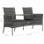 Dwuosobowa sofa ogrodowa ze stolikiem, polirattan, antracyt