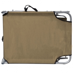 Składany leżak z zadaszeniem, taupe, aluminium