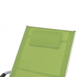 Leżak z poduszką, aluminium i textilene, zielony