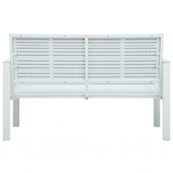 Ławka ogrodowa, 120 cm, biała, HDPE o wyglądzie drewna