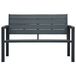 Ławka ogrodowa, 120 cm, szara, HDPE o wyglądzie drewna