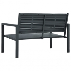 Ławka ogrodowa, 120 cm, szara, HDPE o wyglądzie drewna