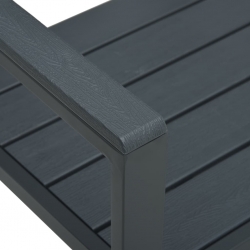 Ławka ogrodowa, 120 cm, szara, HDPE o wyglądzie drewna