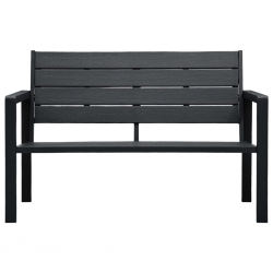 Ławka ogrodowa, 120 cm, czarna, HDPE o wyglądzie drewna