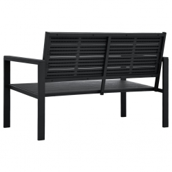 Ławka ogrodowa, 120 cm, czarna, HDPE o wyglądzie drewna