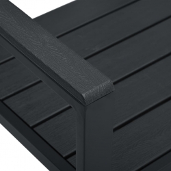 Ławka ogrodowa, 120 cm, czarna, HDPE o wyglądzie drewna