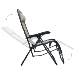Składane krzesło tarasowe, kremowe, textilene