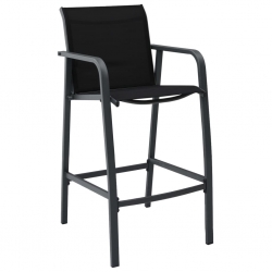 Ogrodowe krzesła barowe, 4 szt., czarne, tworzywo textilene