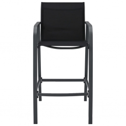 Ogrodowe krzesła barowe, 4 szt., czarne, tworzywo textilene