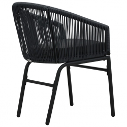 Krzesła ogrodowe, 2 szt., czarne, rattan PVC