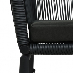 Krzesła ogrodowe, 2 szt., czarne, rattan PVC