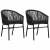 Krzesła ogrodowe, 2 szt., czarne, rattan PVC